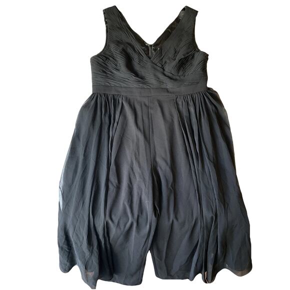 Calvin Klein Women Jumpsuit Dress 14 Black FitFlare Formal Sleeveless 23” Inseam